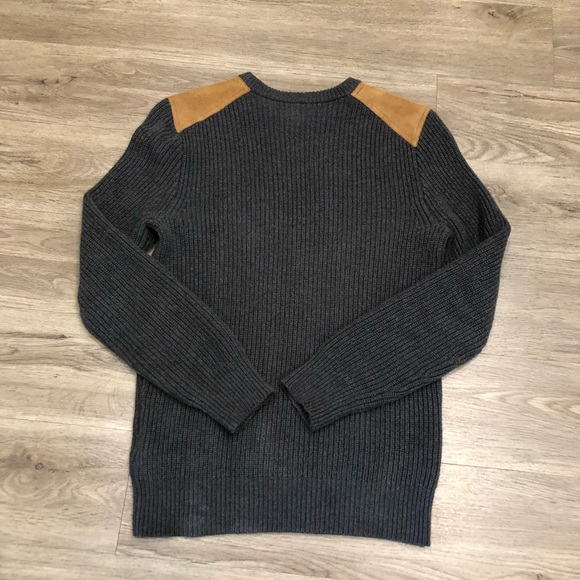 GREAT J. Crew Sweater with Tan Leather Shoulders - Picture 2 of 4